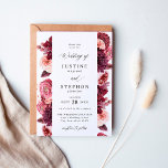 Burgundy & Blush Pink 8B Wedding 2 Invitation<br><div class="desc">Get your guests in the excited for your wedding with your White Pumpkin Fall Floral Wedding Invitations. Wine Burgundy and Blush Pink hand painted, watercolor florals surround the calligraphy and your wedding details in this luxe and modern Wedding Invitation. High quality printing on professional level printers will bring your artwork...</div>