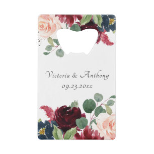 Burgundy Blush Pink Floral Elegant Script Wedding