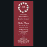 Burgundy Blush Pink Floral Wreath Monogram Program<br><div class="desc">These wedding programs feature a blush floral wreath with monogram. The front of the card has the ceremony and the back of the card lists the bridal party. These wedding programs are part of a collection which includes a full range of matching wedding stationery that you can personalise for your...</div>
