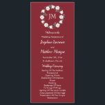 Burgundy Blush Pink Floral Wreath Monogram Program<br><div class="desc">These wedding programs feature a blush floral wreath with monogram. The front of the card has the ceremony and the back of the card lists the bridal party. These wedding programs are part of a collection which includes a full range of matching wedding stationery that you can personalise for your...</div>