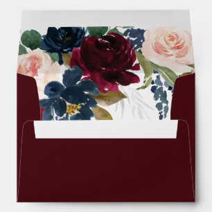 Burgundy Blush Pink Navy Blue Silver Gold Wedding Envelope