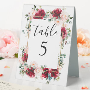 Burgundy & Blush Pink Watercolor Floral Wedding