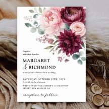 Burgundy & Blush Rustic Elegant Floral Wedding