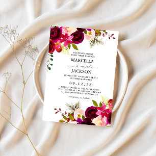 Burgundy & Blush Wedding Invitation