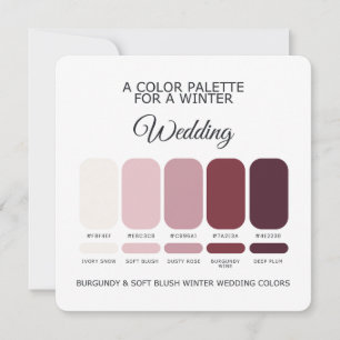 Burgundy Blush Winter Wedding Palette 2026 Card
