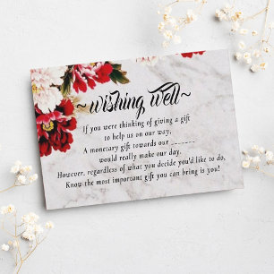 Burgundy Blush Wishing Well for Wedding Enclosure Card