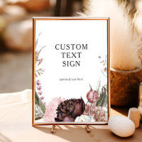 Burgundy Boho Floral Cards and Gifts Custom Sign