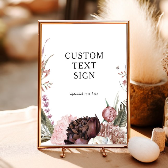 Burgundy Boho Floral Cards and Gifts Custom Sign (Creator Uploaded)