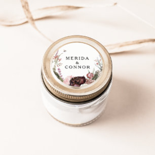 Burgundy Boho Floral Wedding Envelope Seals