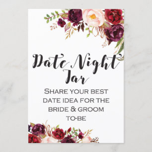 Burgundy Boho Flower Sign 5x7" Invitation