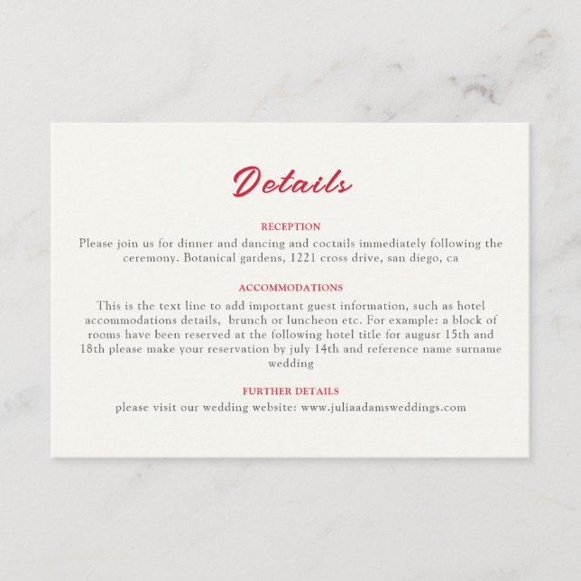 Burgundy Boho Rose Floral Pampas Grass Wedding Enclosure Card (Front)