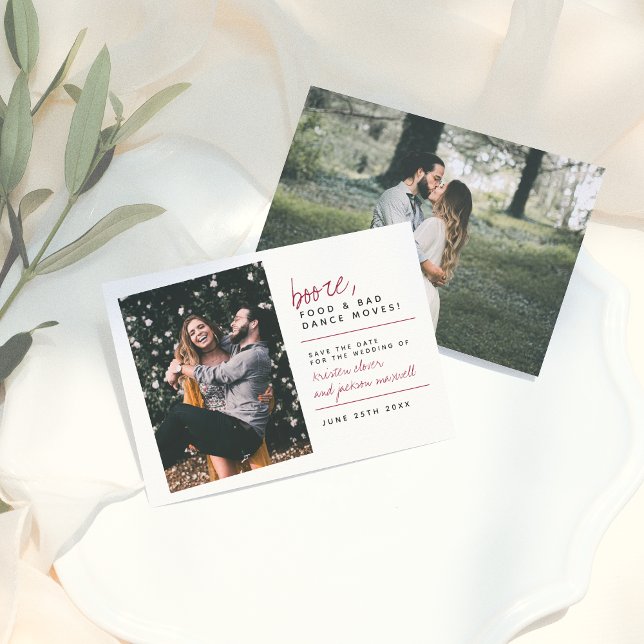 Burgundy Booze Food Bad Dance Moves Save The Date (Creator Uploaded)