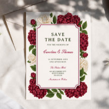Burgundy Botanical rich Save the date
