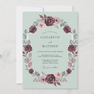 Burgundy Bountiful Autumnal Wedding Invitation