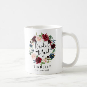 Burgundy Bouquet   Bridesmaid Coffee Mug