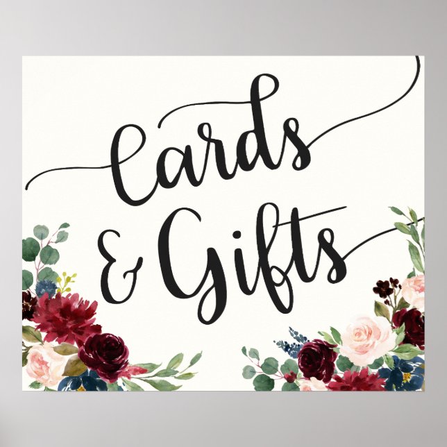 Burgundy Bouquet | Cards and Gifts Poster (Front)