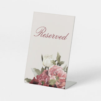 Burgundy Bouquet Reserved Sign 