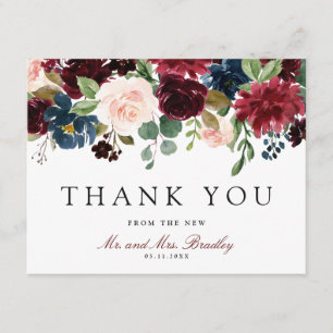Burgundy Bouquet Thank You Card
