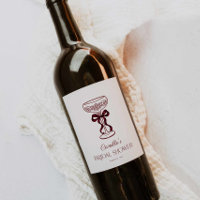 Burgundy Bow Bridal Shower Wine Label