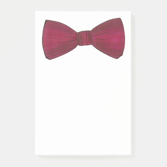 Burgundy Bow Tie Bowtie Groom Wedding Prom Post-It Notes (Front)