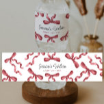 Burgundy Bow  Water Bottle Label<br><div class="desc">Bottle Label with watercolor burgundy bows.</div>