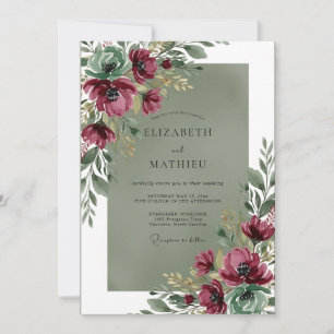 Burgundy Breathtaking Autumnal Wedding Invitation