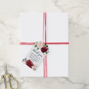 Burgundy Bridal Shower Favour Tags