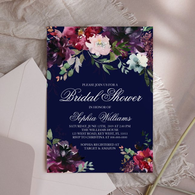 Burgundy Bridal Shower Invitation (Creator Uploaded)
