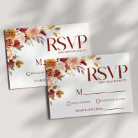 Burgundy Brown Fall Autumn Elegant Wedding