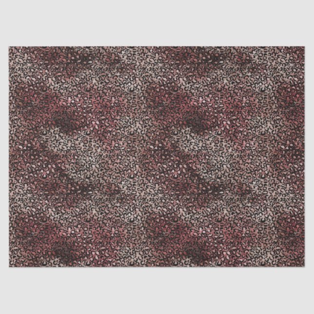 Burgundy Brown Leopard Print Tissue Paper (Front)