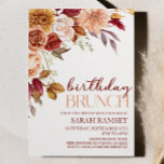 Burgundy Brown Orange Floral Birthday Brunch Invitation<br><div class="desc">This is a Burgundy Brown Orange Floral Flowers Birthday Brunch Invitation!</div>