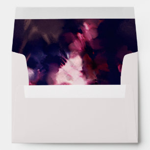 Burgundy Brush Stroke Pre-Addressed Wedding Envelope