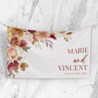 Burgundy Burnt Orange Brown Floral Flower Wedding