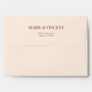Burgundy Burnt Orange Floral Flowers Wedding Envelope