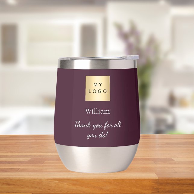 Burgundy business logo employee thank you (Creator Uploaded)