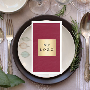 Burgundy business logo napkin