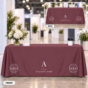 Burgundy Business Logo Pop-Up Shop Tablecloth