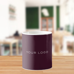 Burgundy business logo rectangular coffee mug