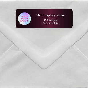 Burgundy business logo return address label