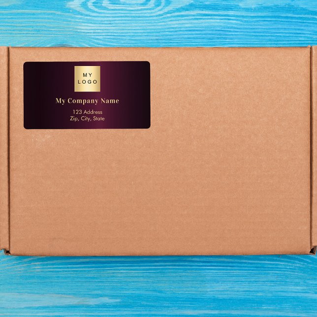 Burgundy business logo return address shipping (Creator Uploaded)