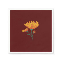 Burgundy Calendula Napkins