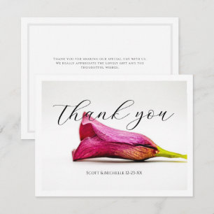 Burgundy Calla Lily Floral Wedding Thank You Card