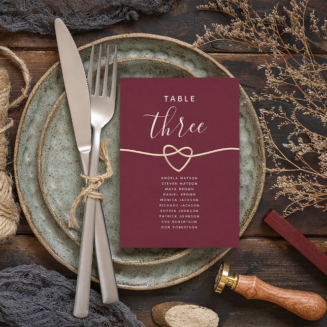 Burgundy Calligraphy Wedding Seating Chart (Creator Uploaded)