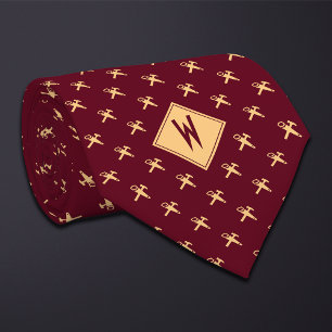 Burgundy Carpenter Tools Tie