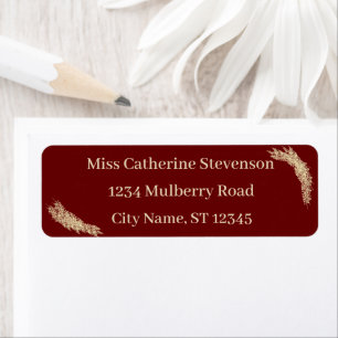 Burgundy Catholic Winter Wedding Return Address Label