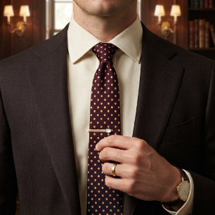 Burgundy & Champagne Classic Dot Tie