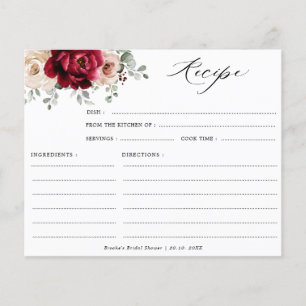 Burgundy Champagne Ivory Bridal Shower Recipe