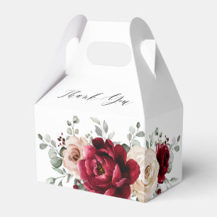 Burgundy Champagne Ivory Mauve Rose Bridal Shower Favour Box