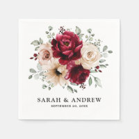 Burgundy Champagne Ivory Mauve Rose Floral Wedding