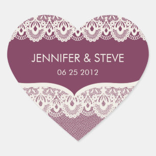 Burgundy Champagne Lace Wedding Stickers